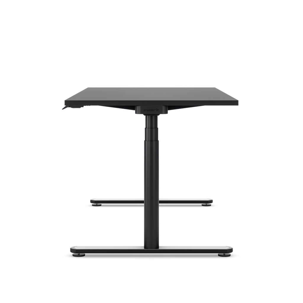 Höhenverstellbarer Schreibtisch Masterlift® Flex Basic rund, Schwarz/Schwarz 180x80