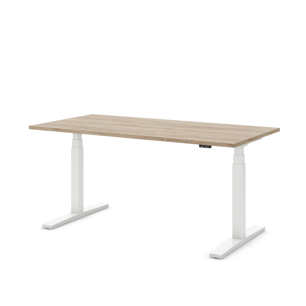 Höhenverstellbarer Schreibtisch Imperio® Lift Q2 Eiche Dekor/Weiss 160x80