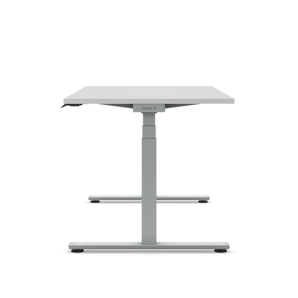 Höhenverstellbarer Schreibtisch Masterlift® Flex Basic, Lichtgrau Dekor/Silber 160x80