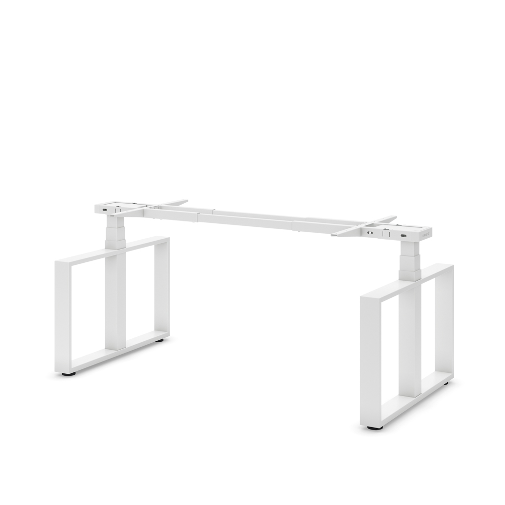 Masterlift® Flex höhenv. Schreibtisch-Gestell Loop Stahl Edition Rechteck Weiss