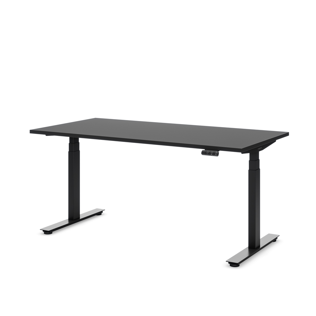 Höhenverstellbarer Schreibtisch Ecolift Plus Schwarz Dekor/Schwarz 160x80
