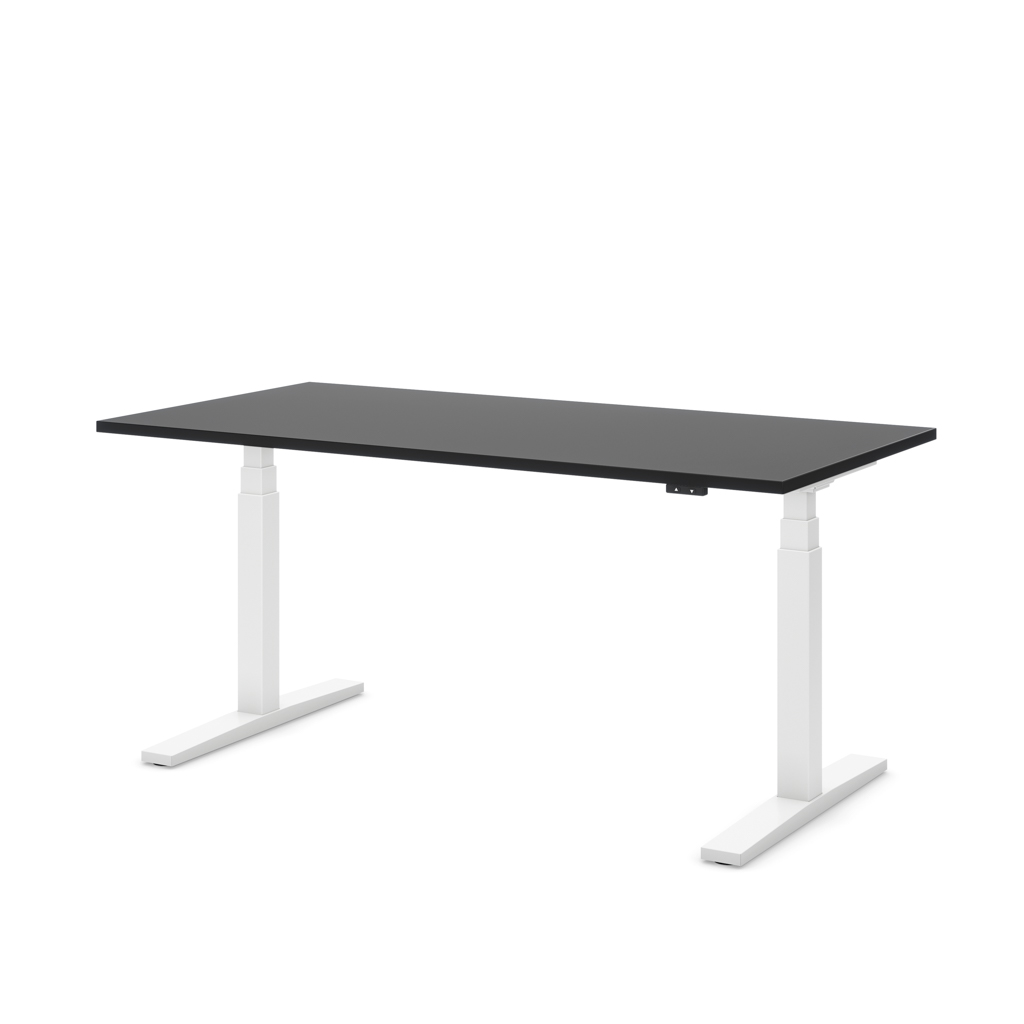 Höhenverstellbarer Schreibtisch Imperio Lift Q2 Schwarz Dekor/Weiss 160x80