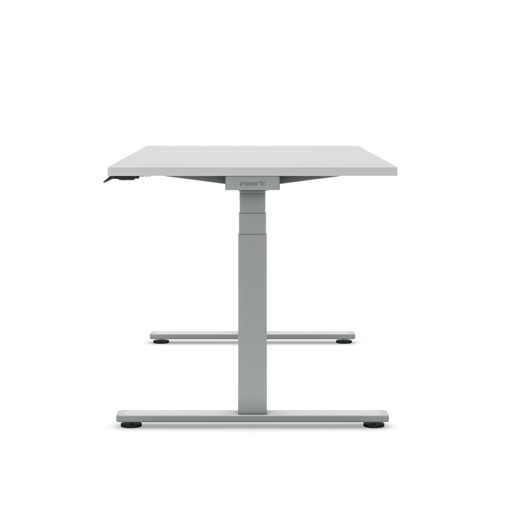Höhenverstellbarer Schreibtisch Masterlift® Flex Light, Lichtgrau Dekor/Silber 160x80