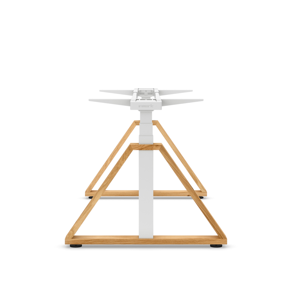 Höhenverst. Tischgestell Masterlift® Flex Loop-Edition, Holz Trapez, Weiss