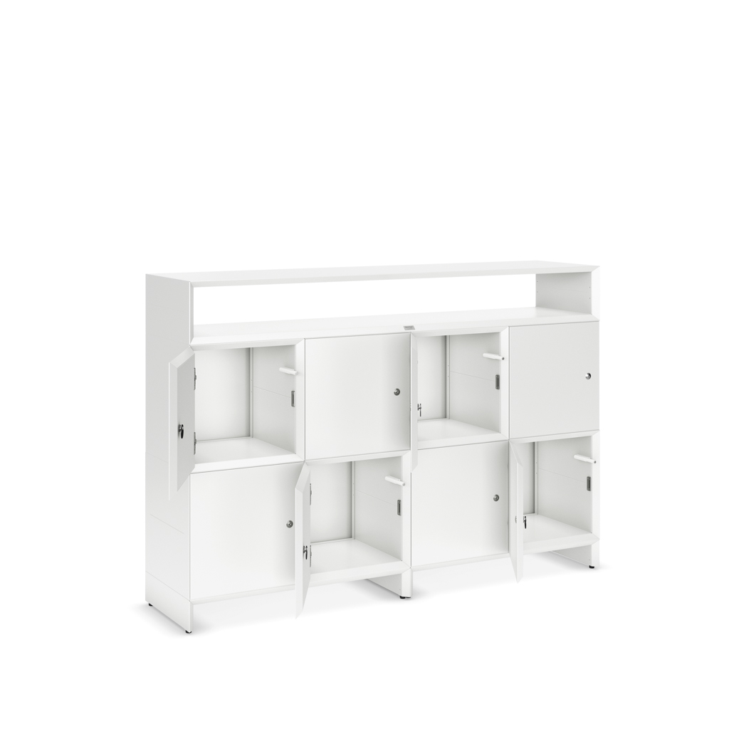 Schließfachschrank Masterbox® B 160 x H 110 cm 2,5 OH, Weiss