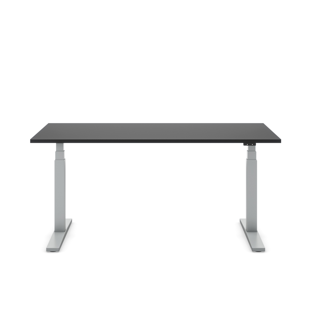 Höhenverstellbarer Schreibtisch Imperio® Lift Q2 Schwarz Dekor/Silber 160x80