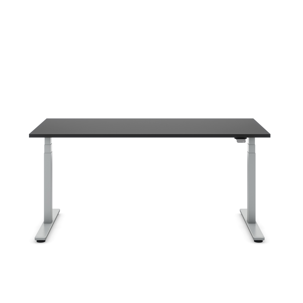 Höhenverstellbarer Schreibtisch Masterlift® Flex Light, Schwarz Dekor/Silber 160x80