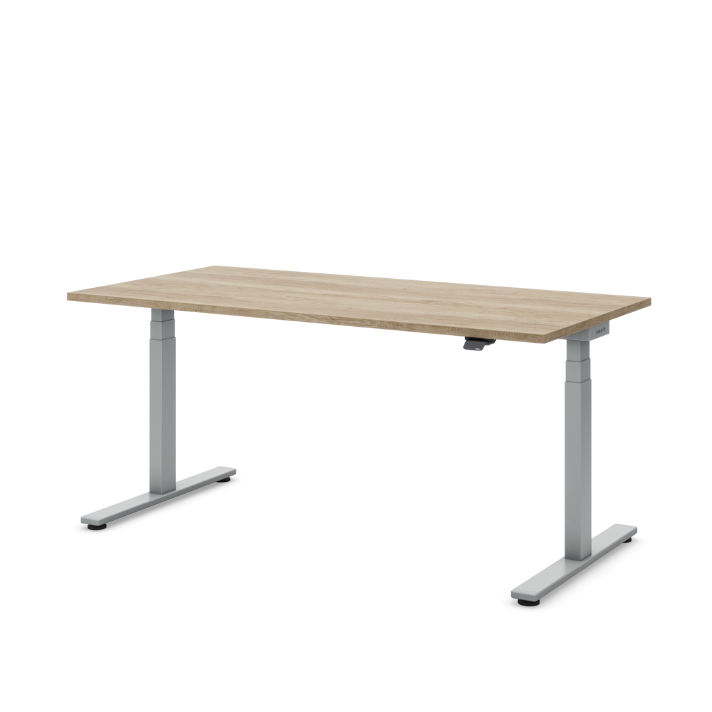 Höhenverstellbarer Schreibtisch Masterlift® Flex Light, Eiche Dekor/Silber 180x80