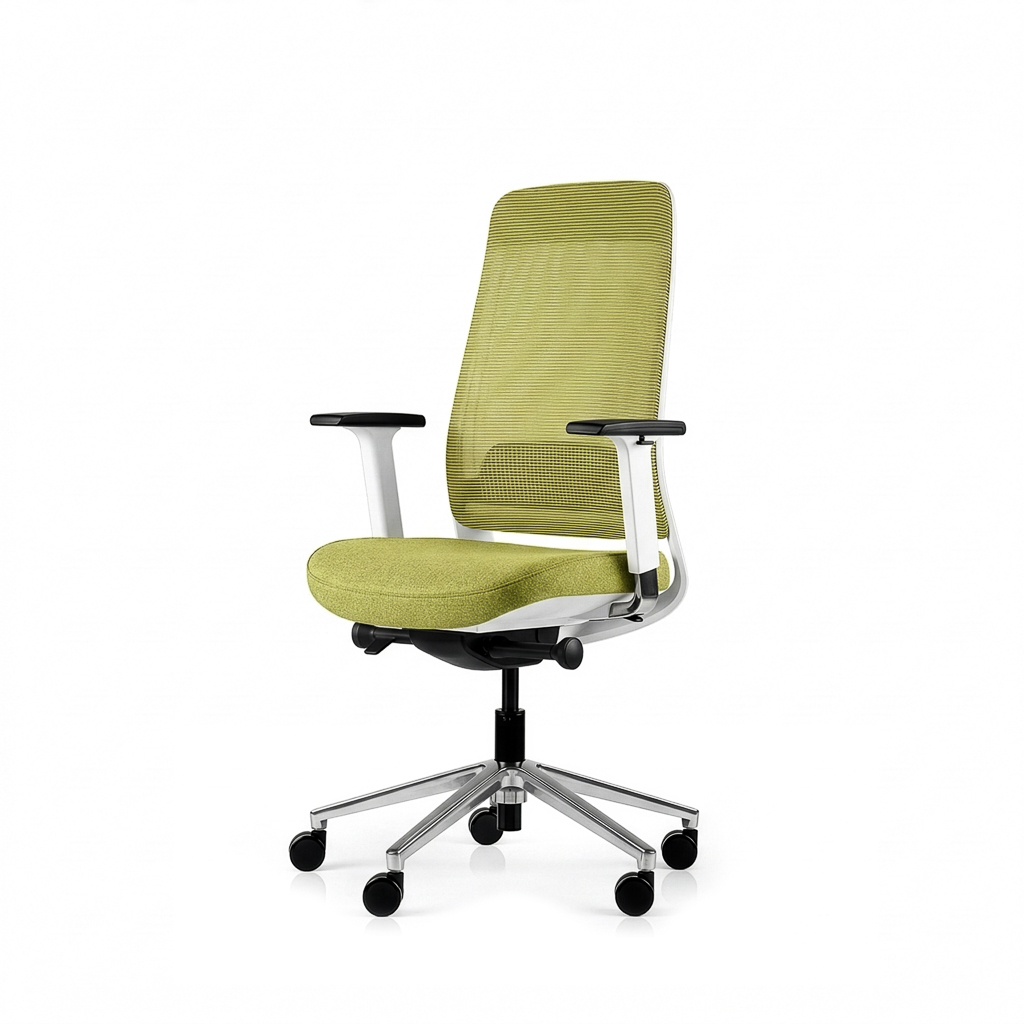 Inwerk Teamo® Original - Ergonomischer Bürostuhl, Weiß/Grün