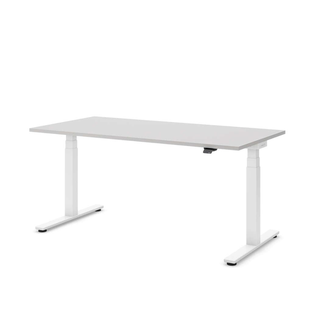 Höhenverstellbarer Schreibtisch Masterlift® Flex Basic, Lichtgrau/Weiss 160x80