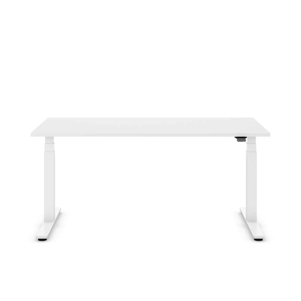 Höhenverstellbarer Schreibtisch Masterlift® Flex Basic, Weiss Dekor/Weiss 120x80