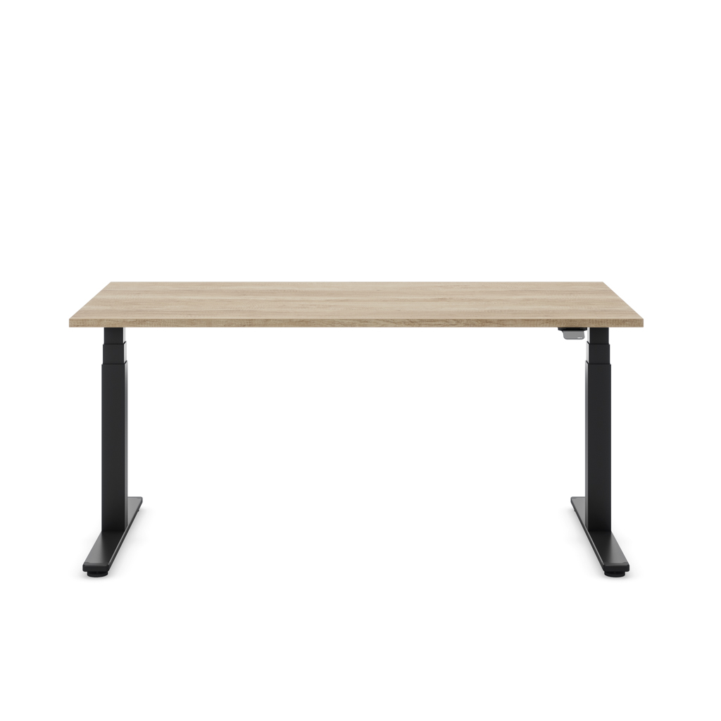 Höhenverstellbarer Schreibtisch Masterlift® Flex Basic, Eiche Dekor/Schwarz 180x80