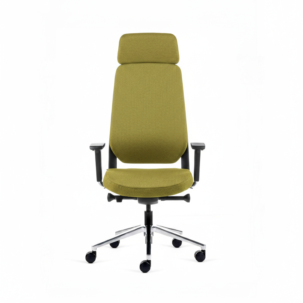 Teamo® Plush Plus - Ergonomischer Bürostuhl mit Kopfstütze, Vollpolster, Schwarz/Grün