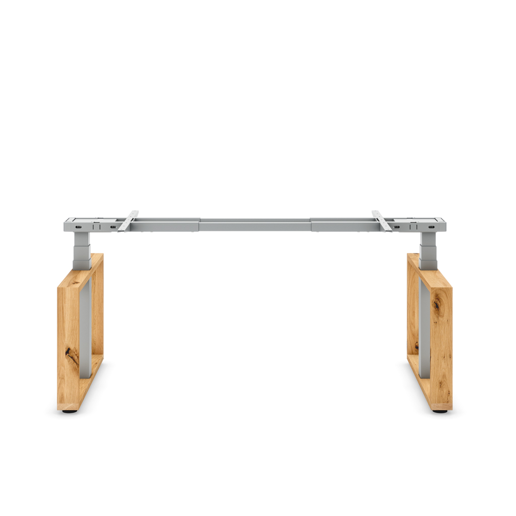 Höhenverst. Tischgestell Masterlift® Flex Loop-Edition, Holz Rechteck, Silber