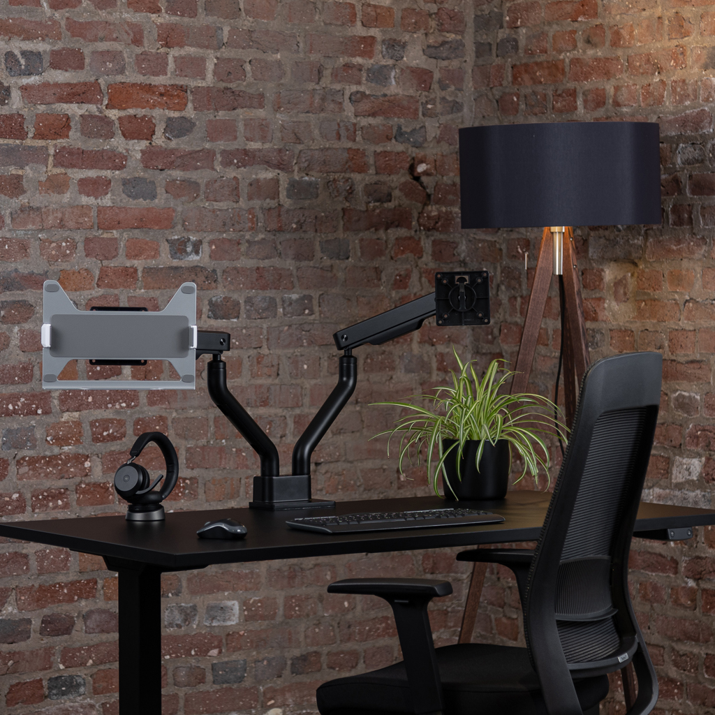 Monitorarm Inwerk® Duo Fit, mit Laptop-Halterung Schwarz
