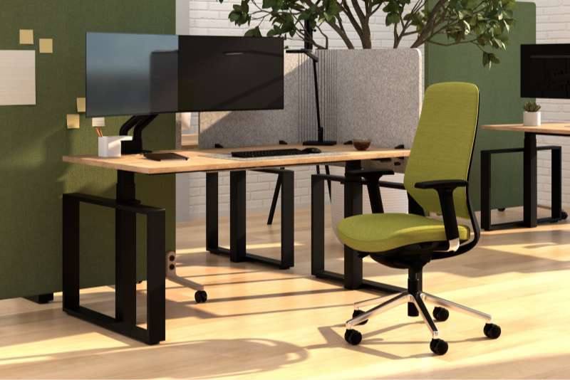 Teamo® Plush - Ergonomischer Bürostuhl, Vollpolster, Schwarz/Grün