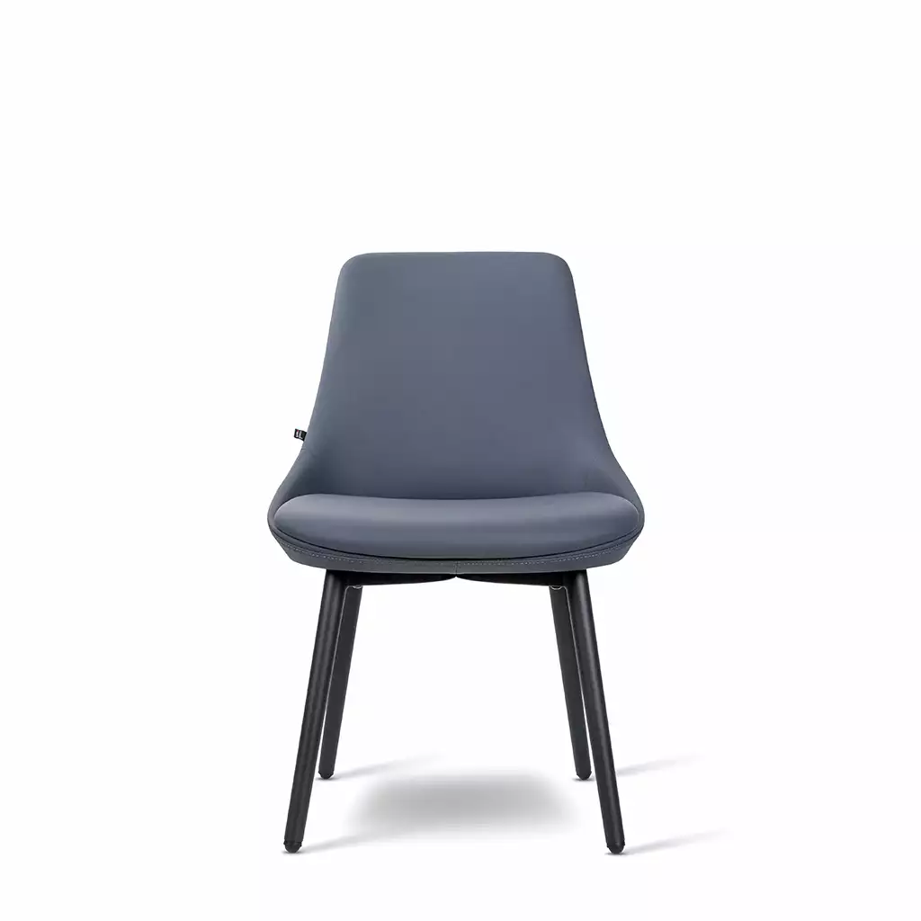 Inwerk Frankie 2 - Polsterstuhl, Kunstleder blaugrau