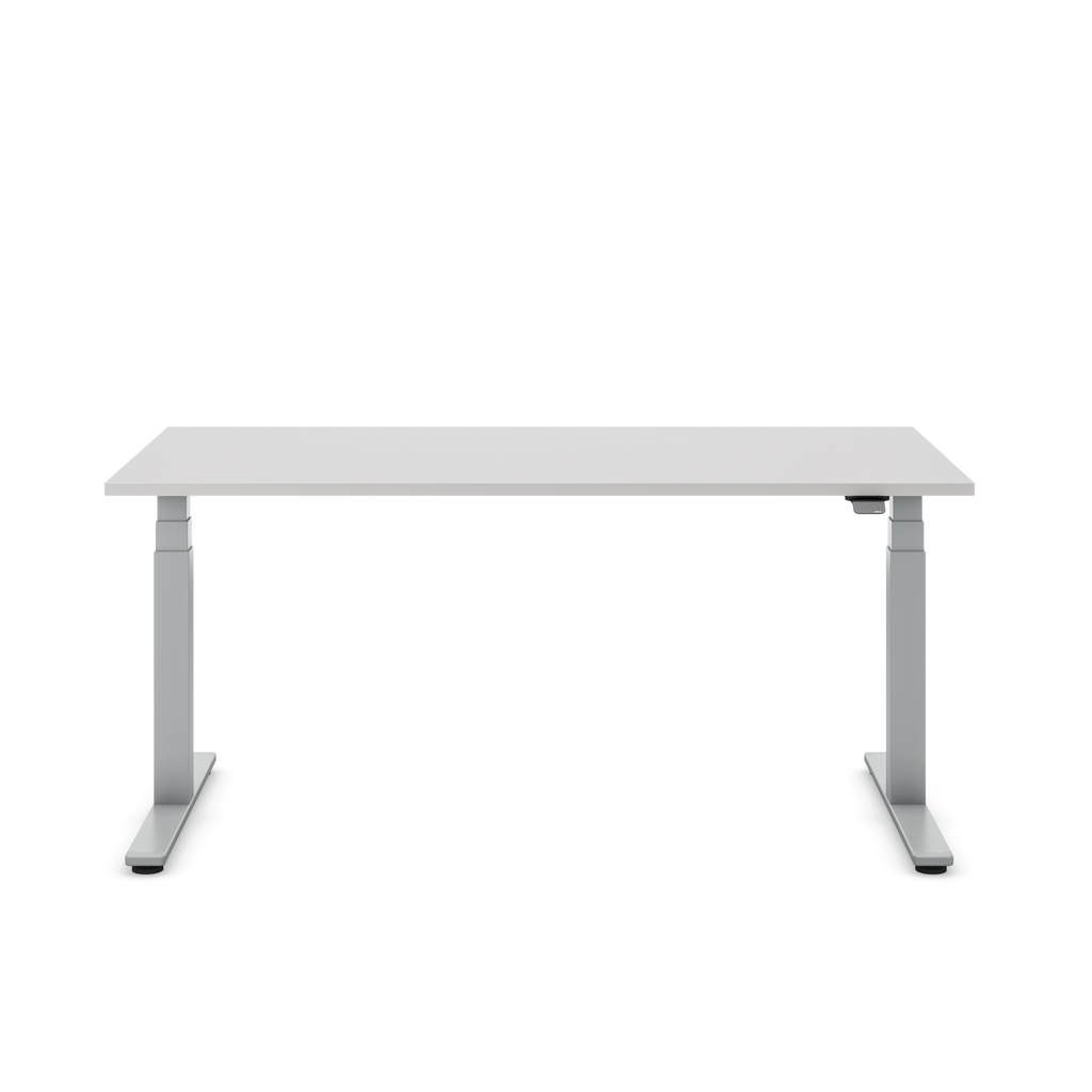 Höhenverstellbarer Schreibtisch Masterlift® Flex Basic, Lichtgrau Dekor/Silber 160x80