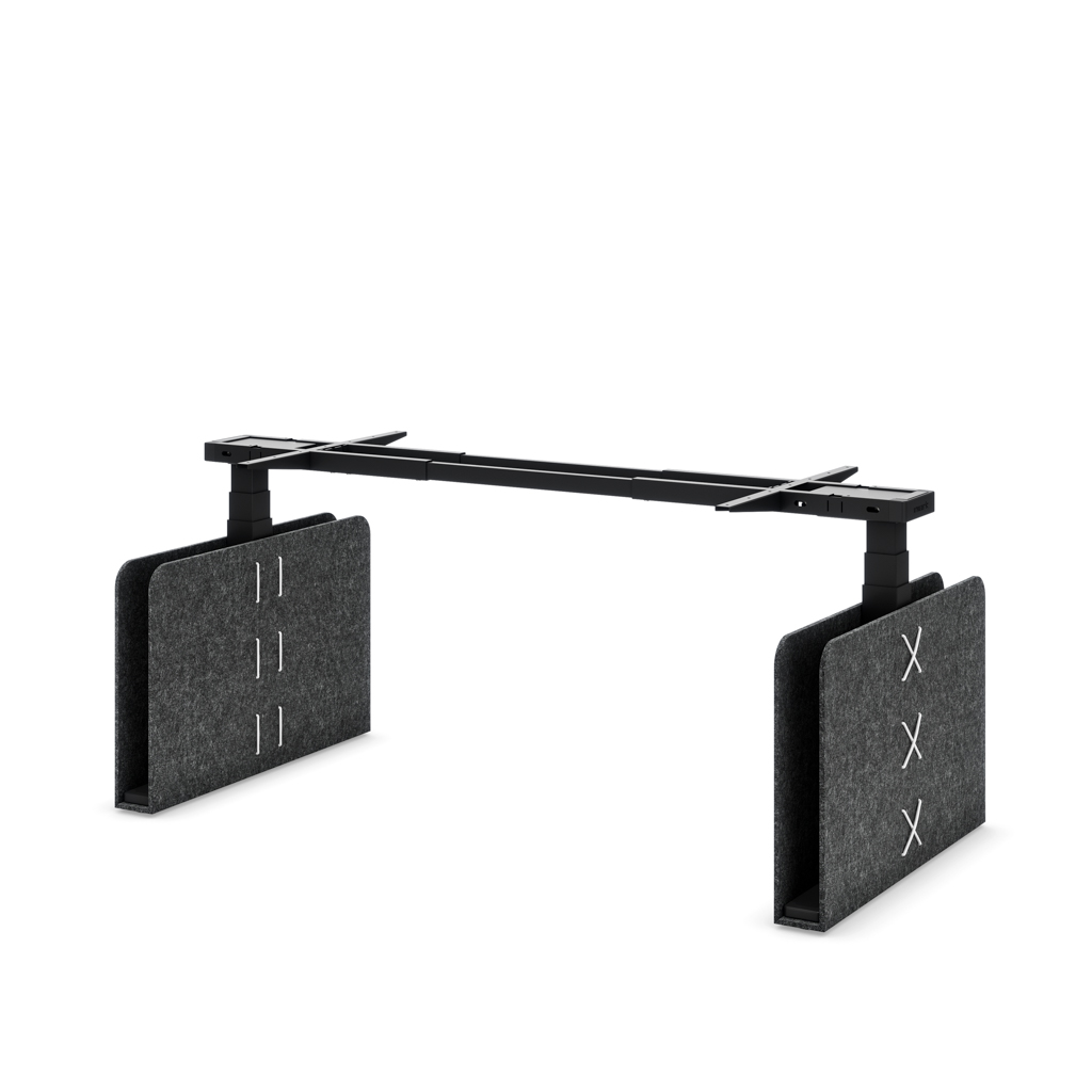 Masterlift® Flex höhenv. Schreibtisch-Gestell quadratisch Filz Edition Rechteck Dunkelgrau Schwarz