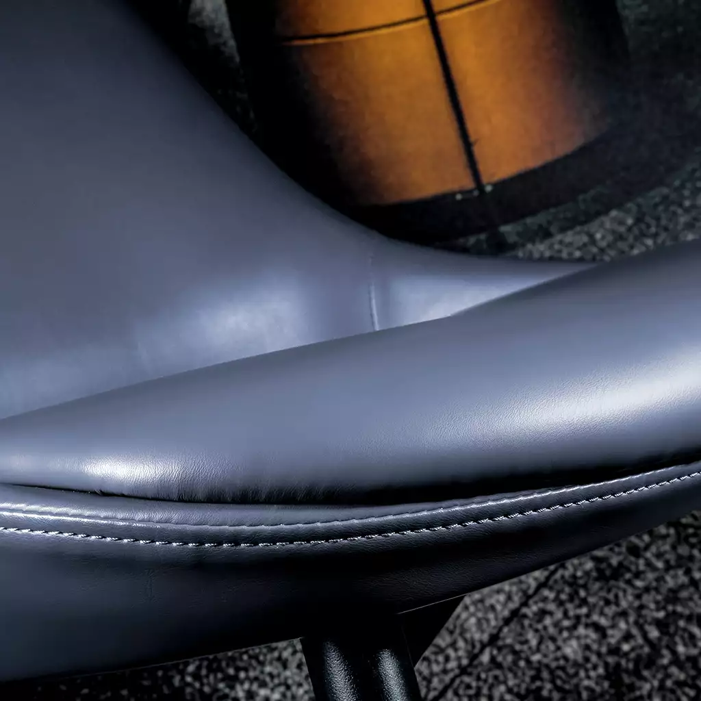 Inwerk Frankie 2 - Polsterstuhl, Kunstleder blaugrau