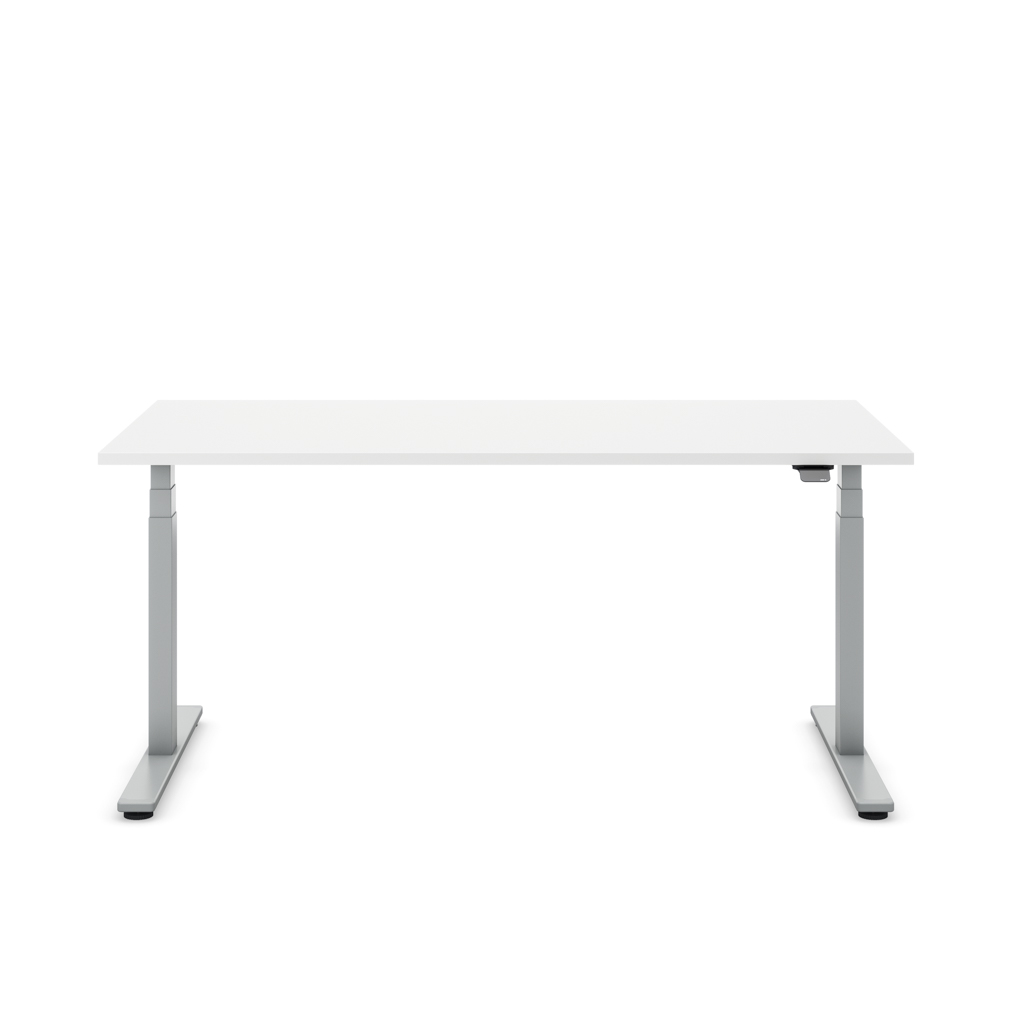 Höhenverstellbarer Schreibtisch Masterlift® Flex Light, Weiss Dekor/Silber 160x80