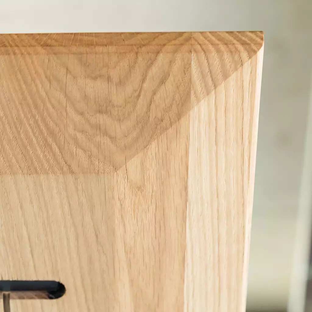 Massivholz Tischplatte Eiche Inwerk – Schweizer Kante, 180x80