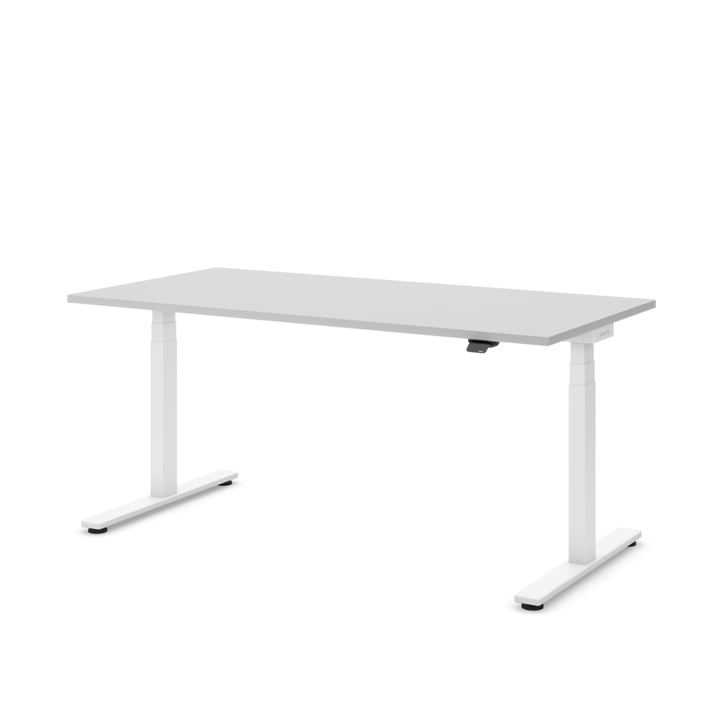 Höhenverstellbarer Schreibtisch Masterlift® Flex Light, Lichtgrau Dekor/Weiss 160x80