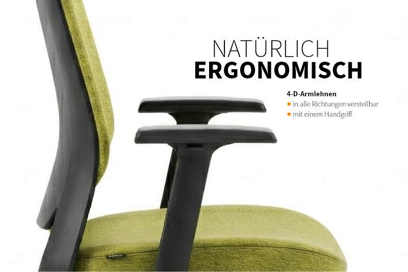 Teamo® Plush Plus - Ergonomischer Bürostuhl mit Kopfstütze, Vollpolster, Schwarz/Grün