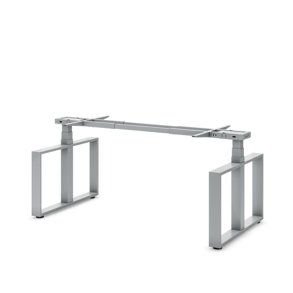 Masterlift® Flex höhenv. Schreibtisch-Gestell Loop Stahl Edition Rechteck Silber