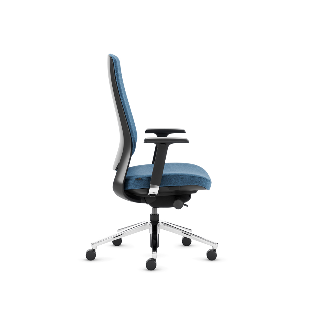Teamo® Plush - Ergonomischer Bürostuhl, Vollpolster, Schwarz/Blau