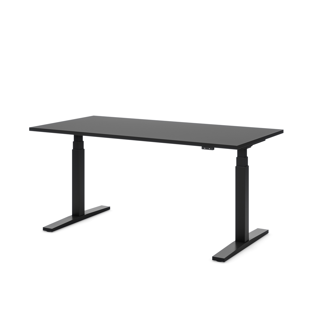 Höhenverstellbarer Schreibtisch Imperio Lift Q2 Schwarz Dekor/Schwarz 160x80