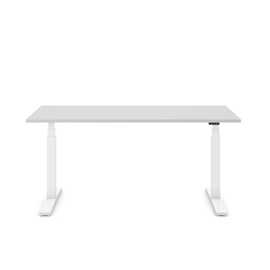 Höhenverstellbarer Schreibtisch Imperio® Lift Q2 Lichtgrau Dekor/Weiss 180x80