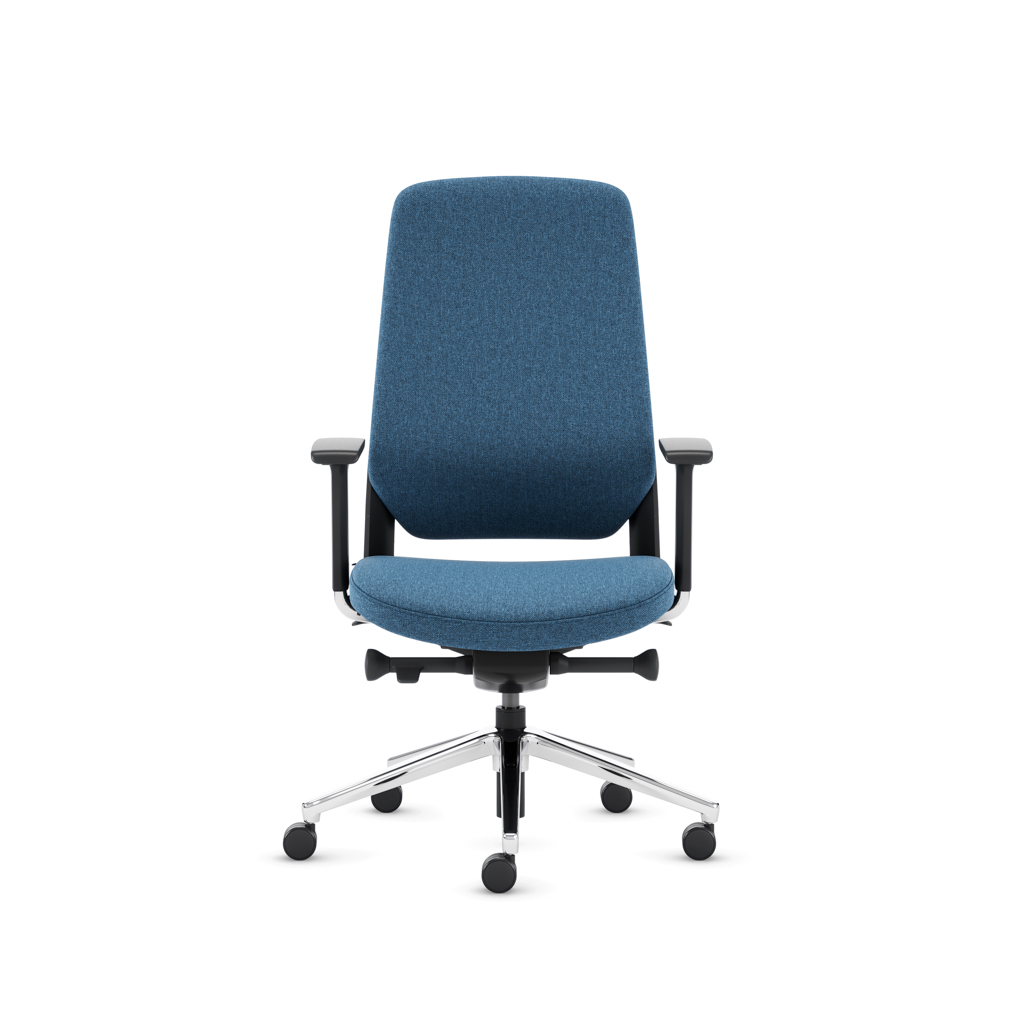 Teamo® Plush - Ergonomischer Bürostuhl, Vollpolster, Schwarz/Blau