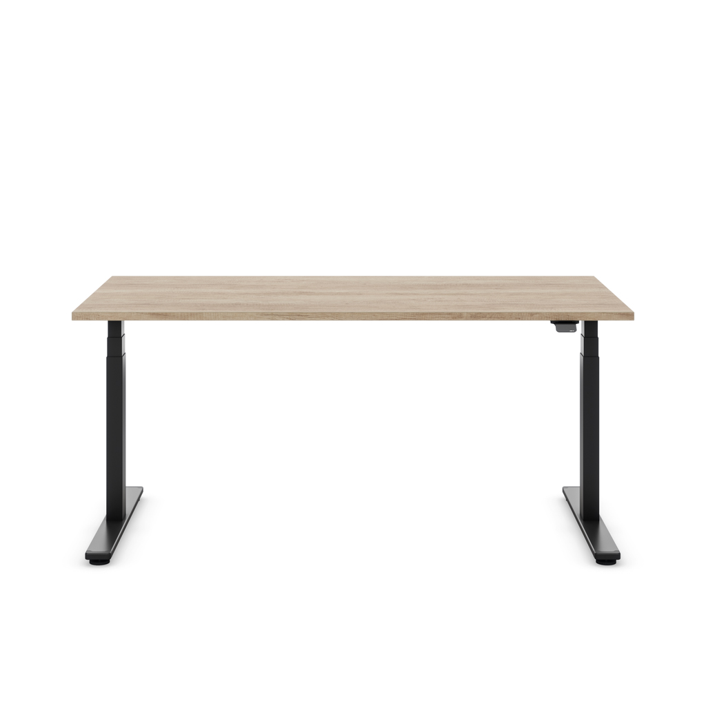 Höhenverstellbarer Schreibtisch Masterlift® Flex Light,  Eiche Dekor/Schwarz 180x80