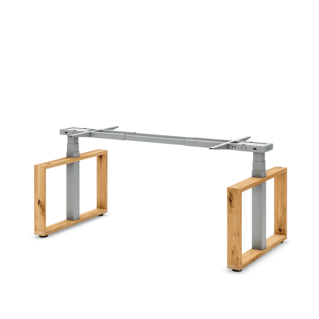 Höhenverst. Tischgestell Masterlift® Flex Loop-Edition, Holz Rechteck, Silber