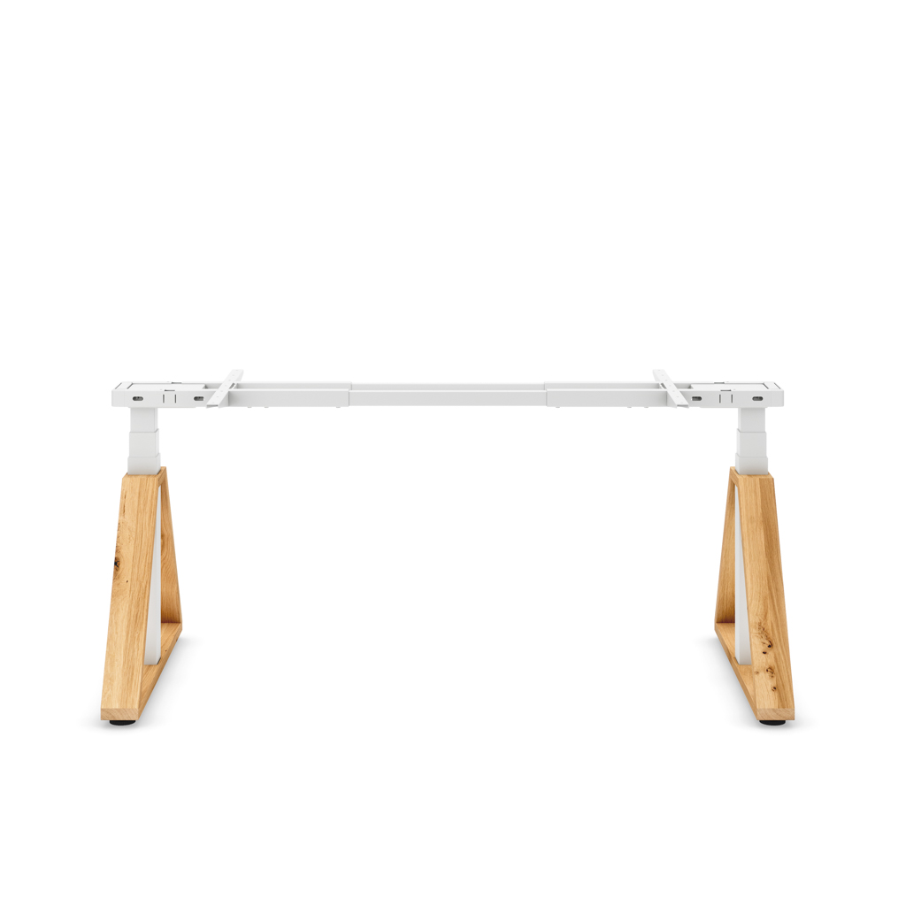 Höhenverst. Tischgestell Masterlift® Flex Loop-Edition, Holz Trapez, Weiss