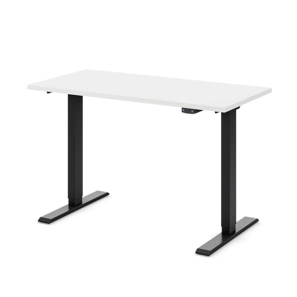 Höhenverstellbarer Schreibtisch Ecolift Weiss Dekor/Schwarz 118x58