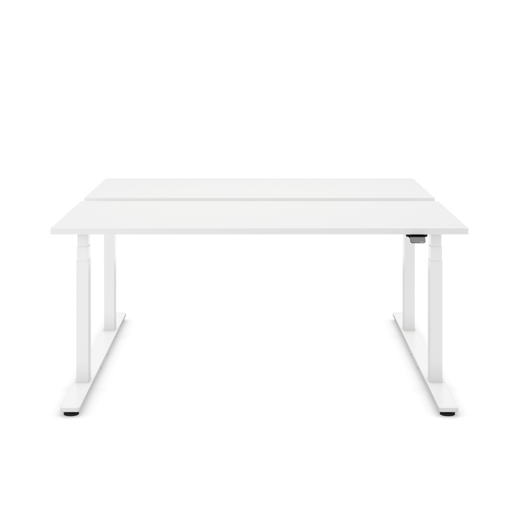 Höhenverstellbarer Team-Schreibtisch Masterlift® Flex Light, Weiss/Weiss 120x80