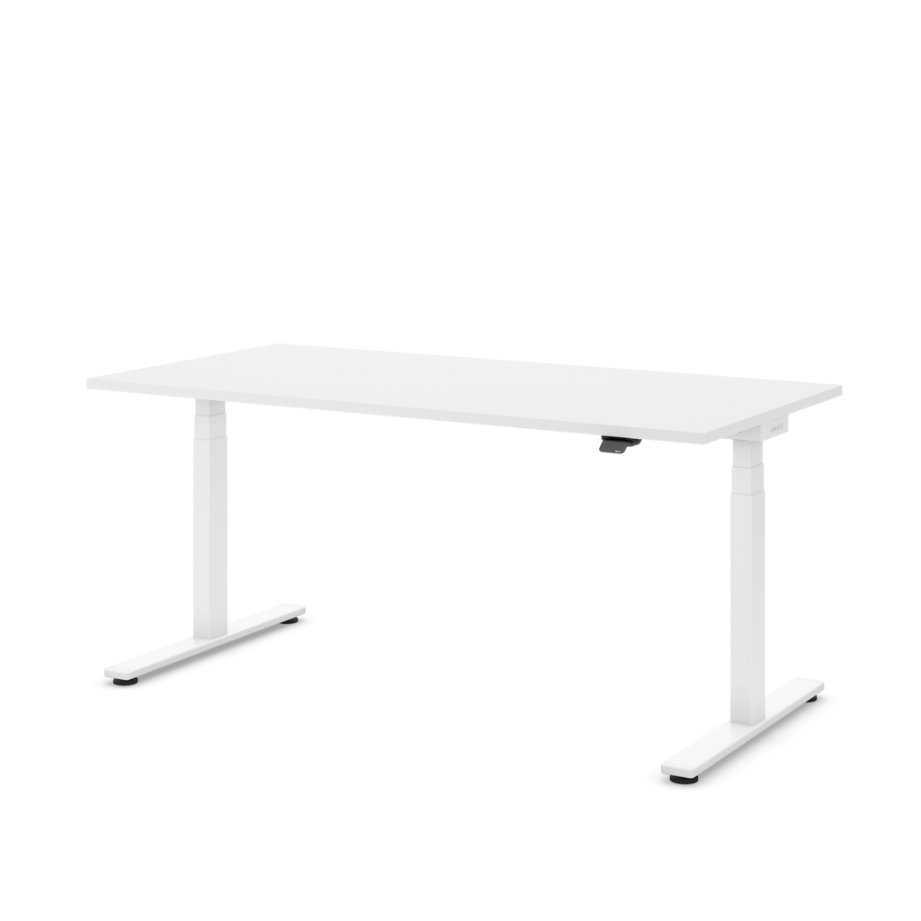 Masterlift Flex höhenverstellbarer Schreibtisch T-Fuß rechteckig Weiß Dekor/Weiß 200x80