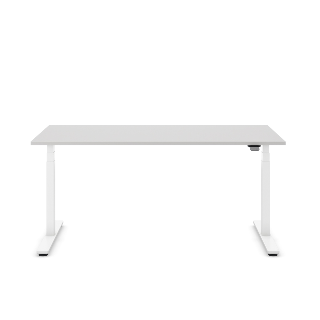 Höhenverstellbarer Schreibtisch Masterlift® Flex Light, Lichtgrau Dekor/Weiss 160x80