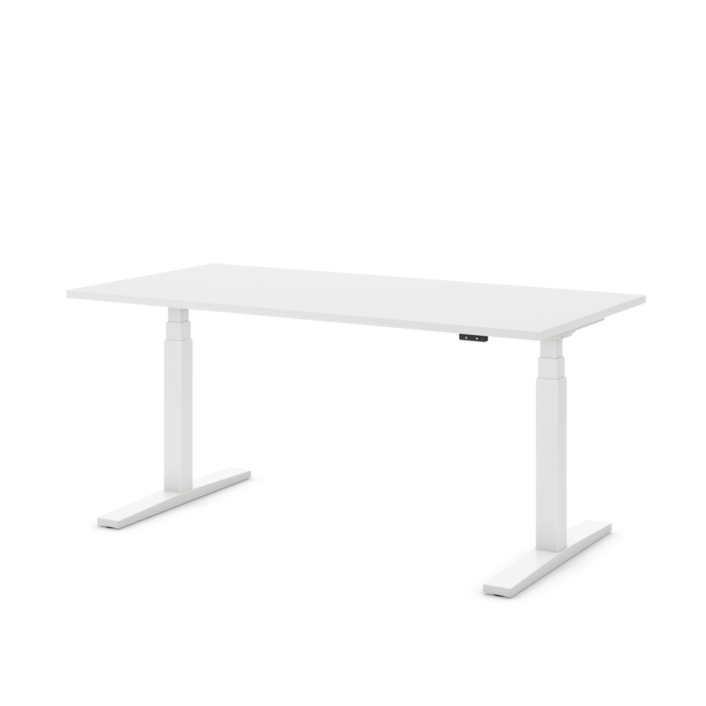 Höhenverstellbarer Schreibtisch Imperio Lift Q2 Weiss Dekor/Weiss 200x80