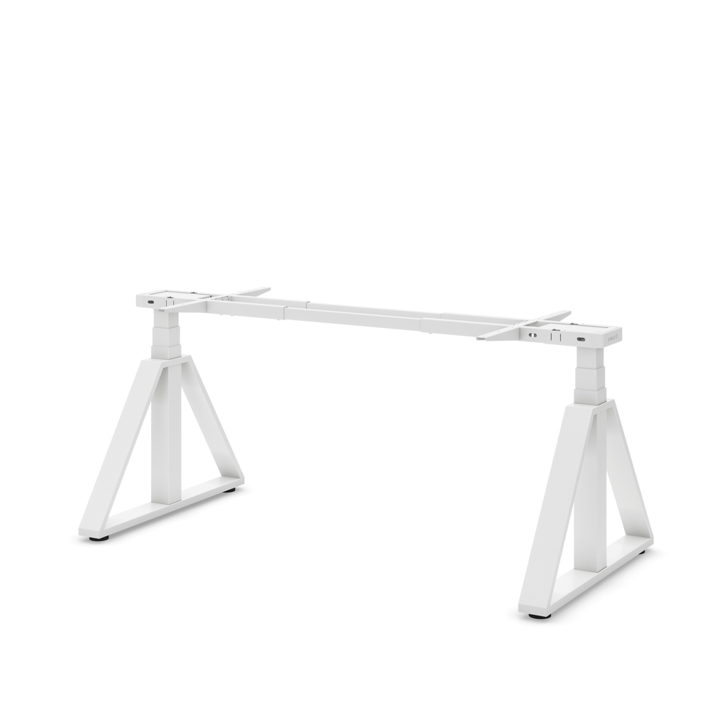 Masterlift® Flex höhenv. Schreibtisch-Gestell Loop Stahl Edition Trapez Weiss