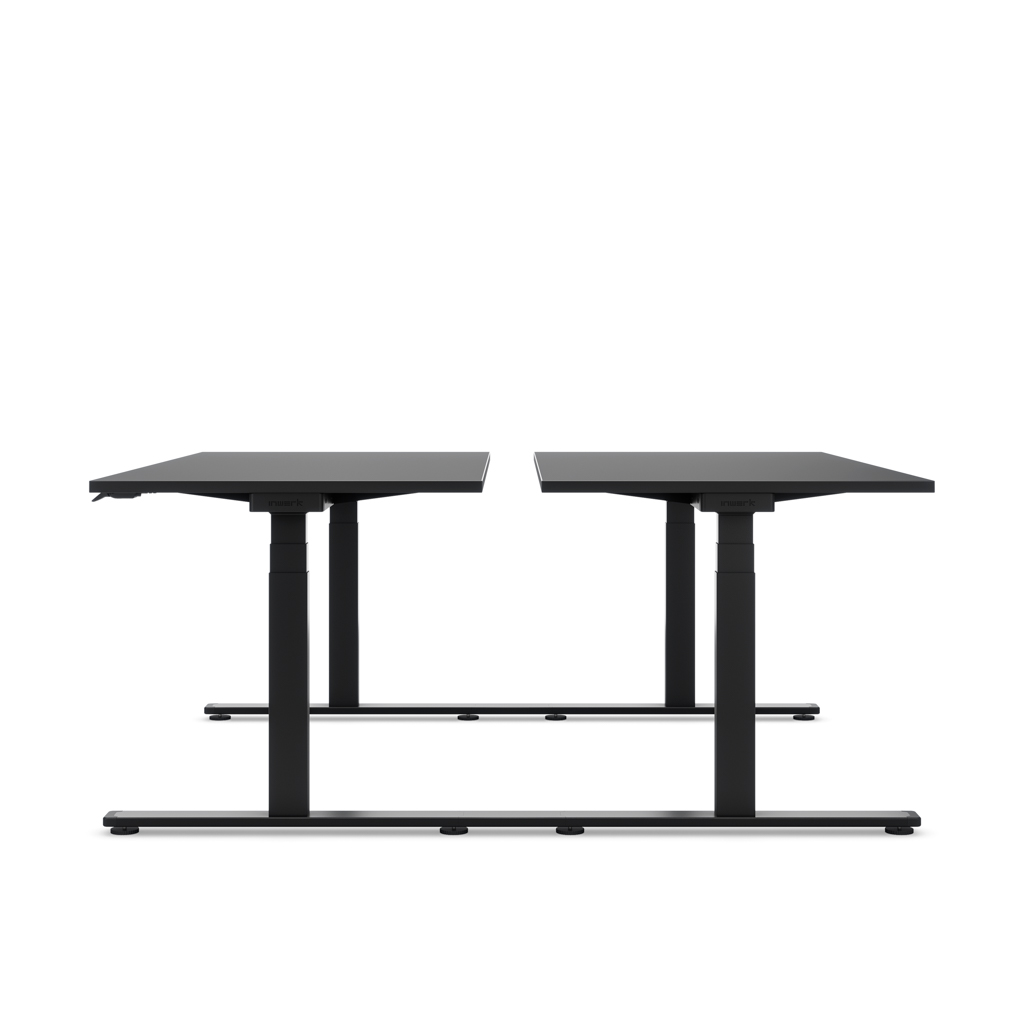 Höhenverstellbarer Team-Schreibtisch Masterlift® Flex Light, Schwarz/Schwarz 120x80