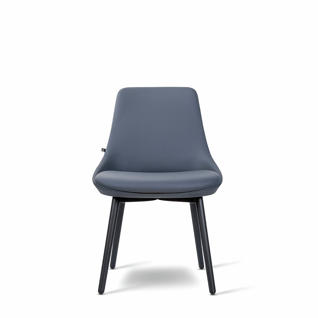Inwerk Frankie 2 - Polsterstuhl, Kunstleder blaugrau