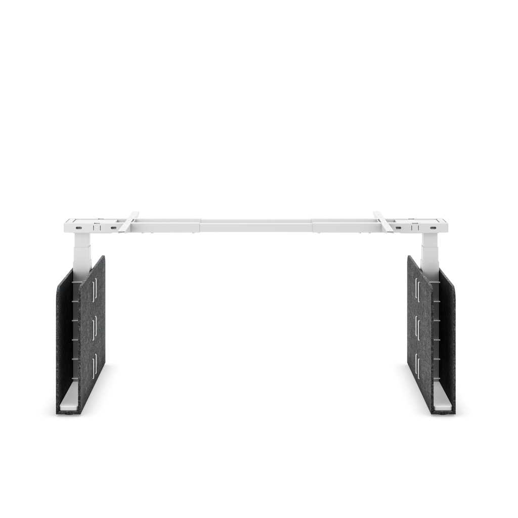 Masterlift® Flex höhenv. Schreibtisch-Gestell quadratisch Filz Edition Rechteck Dunkelgrau Weiss