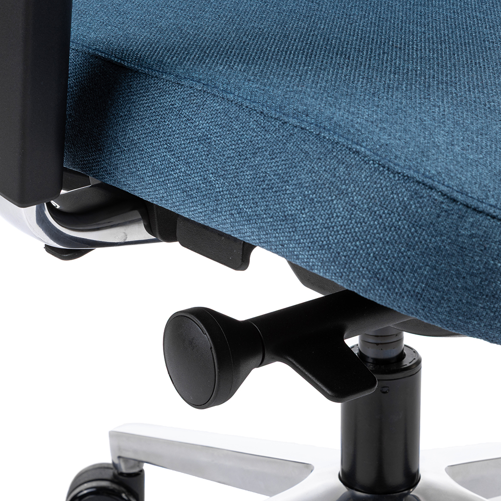 Teamo® Plush Plus - Ergonomischer Bürostuhl mit Kopfstütze, Vollpolster, Schwarz/Blau