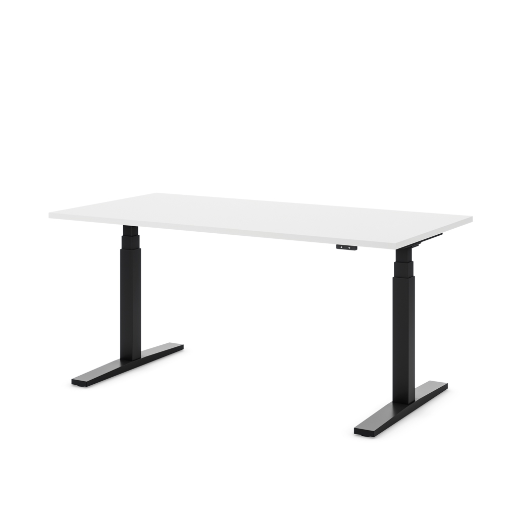 Höhenverstellbarer Schreibtisch Imperio Lift Q2 Weiß Dekor/Schwarz 140x80