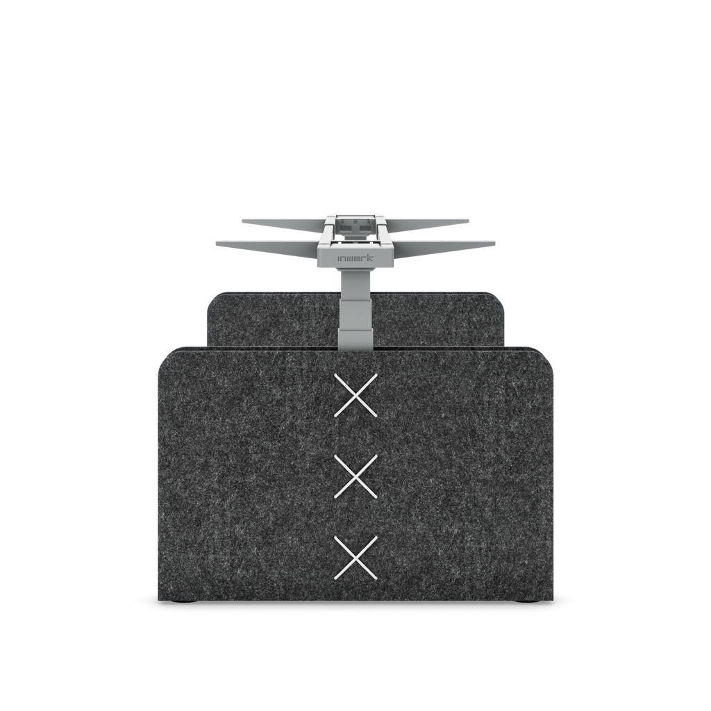 Masterlift® Flex höhenv. Schreibtisch-Gestell quadratisch Filz Edition Rechteck Dunkelgrau Silber