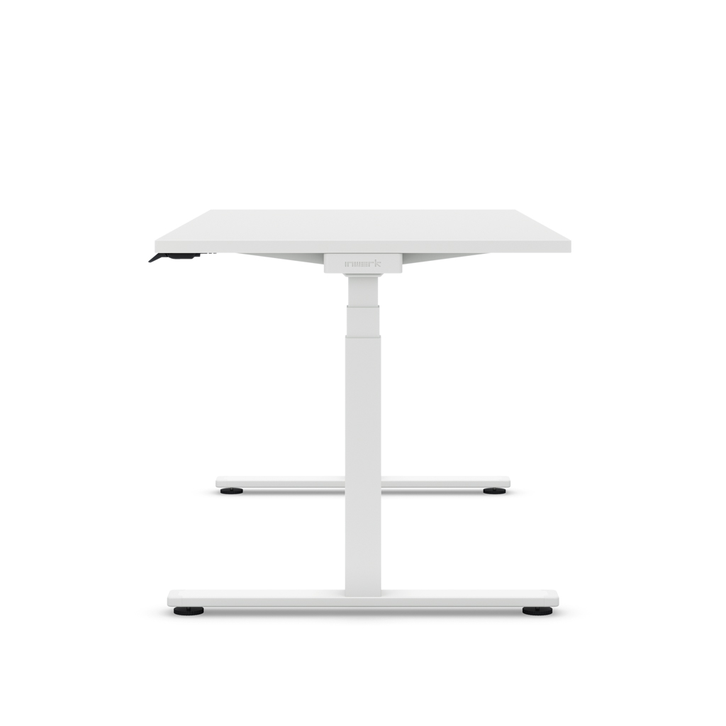 Höhenverstellbarer Schreibtisch Masterlift® Flex Basic, Weiss Dekor/Weiss 120x80