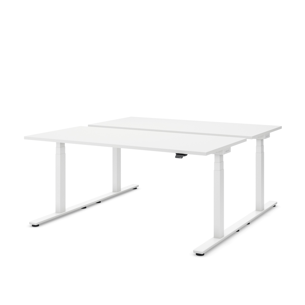 Höhenverstellbarer Team-Schreibtisch Masterlift® Flex Light, Weiss/Weiss 120x80